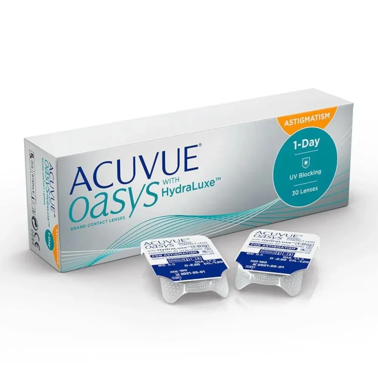 ACUVUE® OASYS 1-DAY com TECNOLOGIA HydraLuxe para ASTIGMATISMO